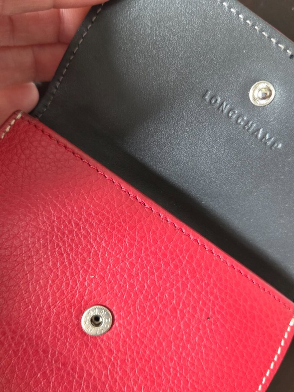 Beautiful Longchamp Le Foulonné red leather wallet - Picture 4 of 10